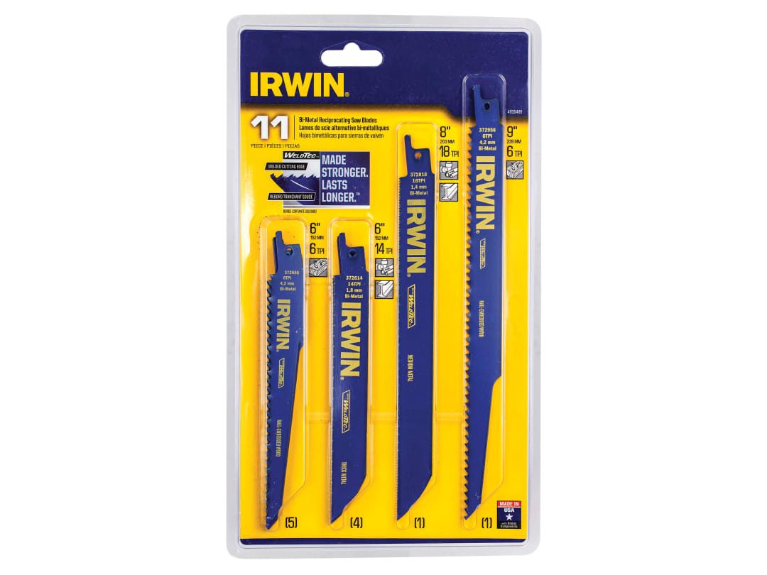 Irwin IRWIN® Bi-Metal Reciprocating Blade Set, 11 Piece 4935496