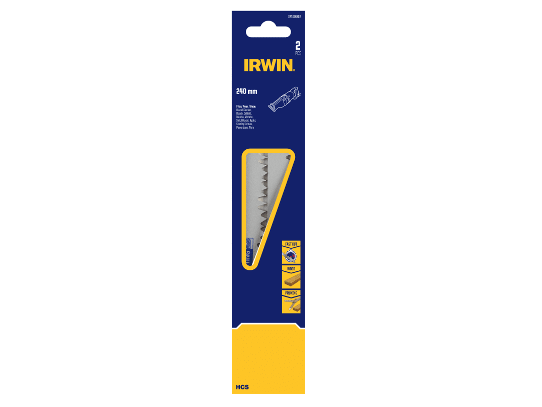 Irwin IRWIN® Sabre Saw Blade Coarse Wood Cutting 240mm (Pack 2) IW1016302