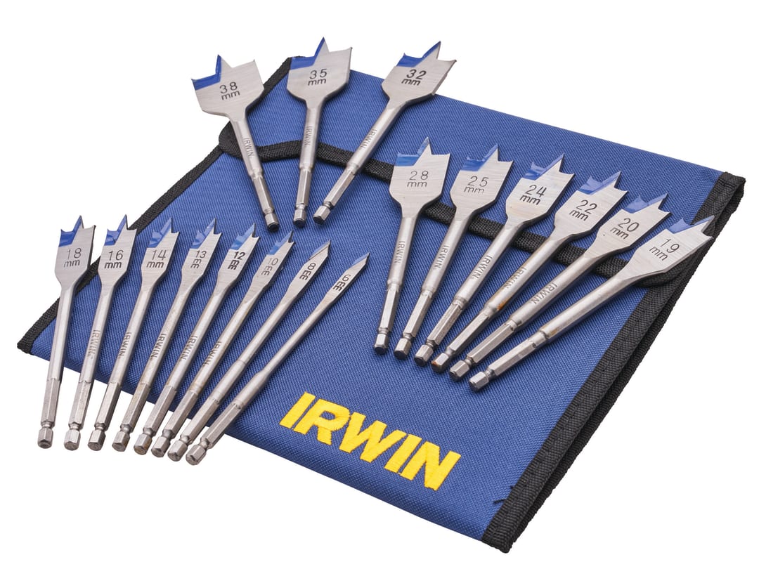 Irwin IRWIN® Blue Groove 4X Flat Bit Set, 17 Piece IW4041002