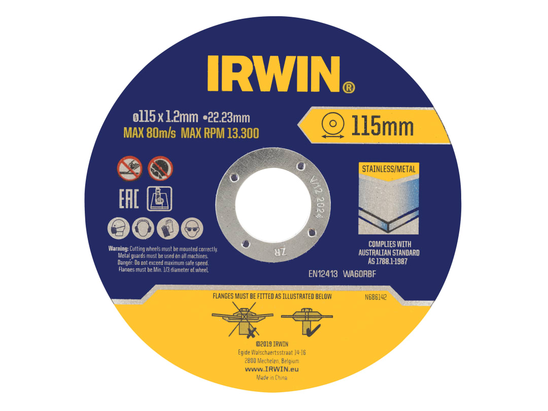 Irwin IRWIN® Metal Cutting Disc 115 x 1.2 x 22.2mm Tin of 10 IW8082105