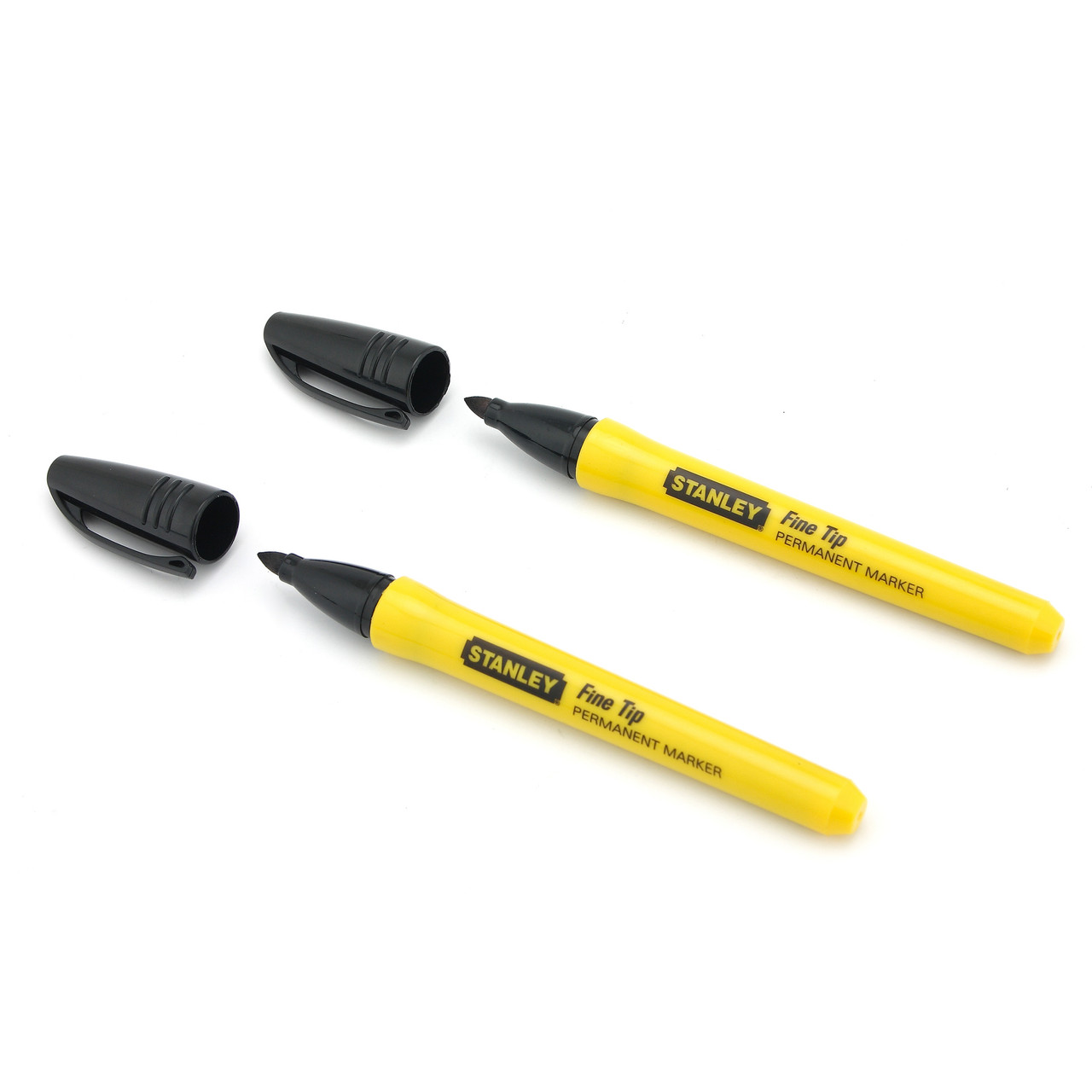 Stanley 0-47-316 Fine Tip Black Marker Pens (Pack of 2) 0-47-316