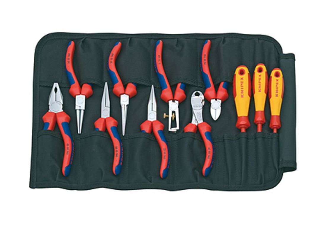 Knipex 00 19 41 Pliers & Screwdriver Set in Tool Roll, 11 Piece 00 19 41