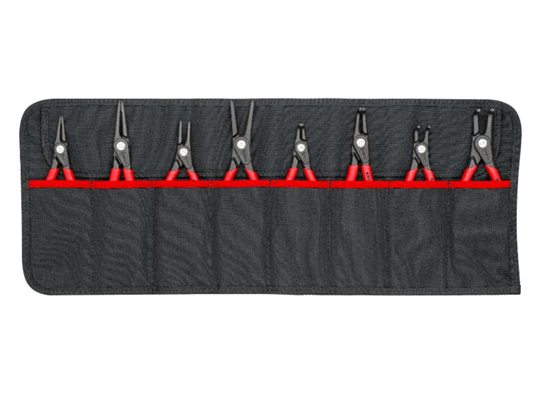 Knipex 00 19 58 V02 Tool Roll Circlip Plier Set, 8 Piece 00 19 58 V02