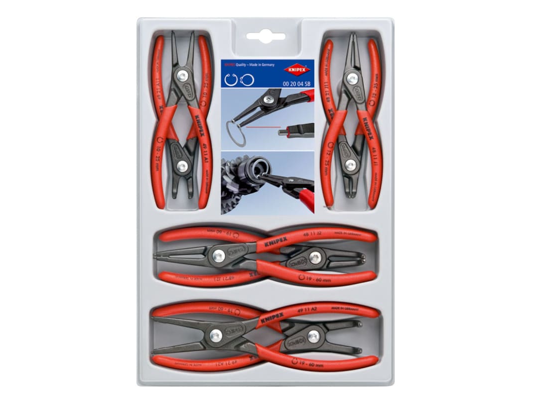 Knipex 00 20 04 Precision Circlip Plier Set, 8 Piece 00 20 04 SB