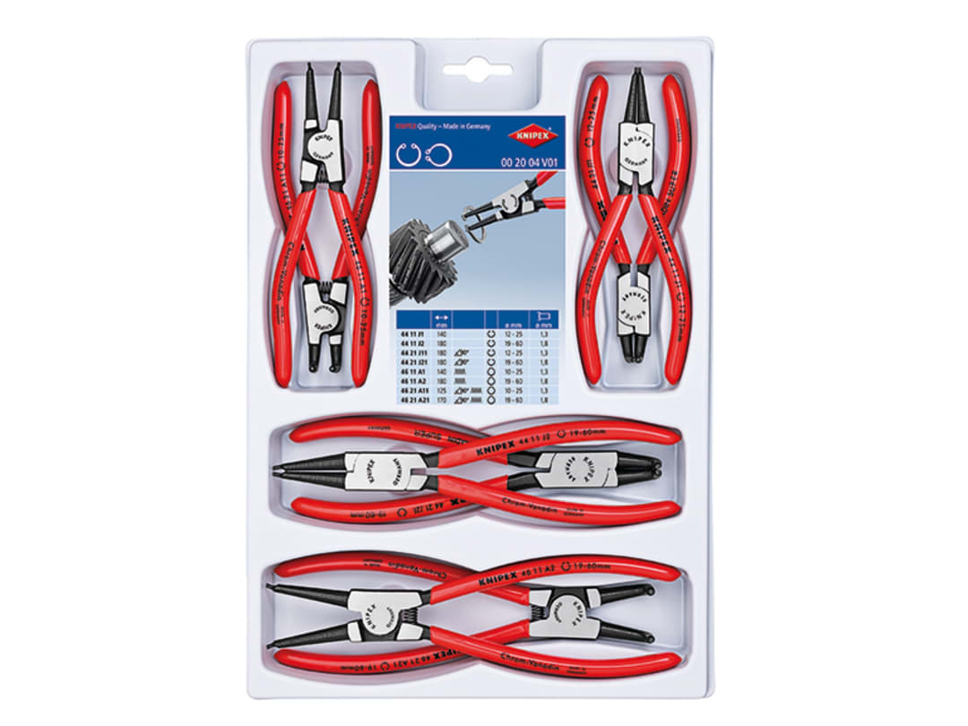 Knipex 00 20 04 V01 Circlip Plier Set, 8 Piece 00 20 04 V01