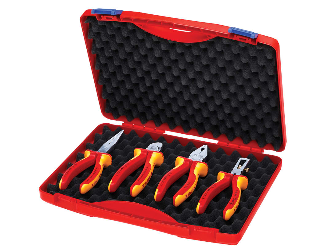Knipex 00 20 15 VDE Pliers Set in Case, 4 Piece 00 20 15