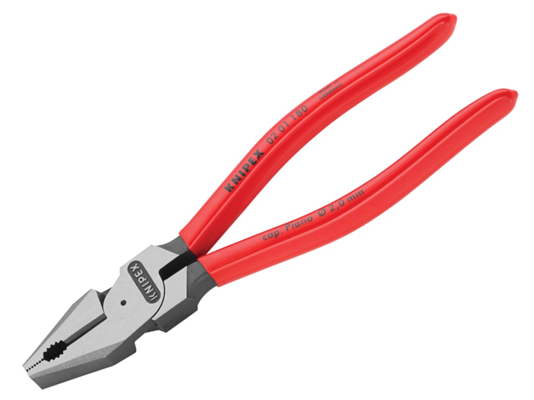 Knipex 02 01 180 High Leverage Combination Pliers Plastic Coated Grip 180mm 02 01 180 SB