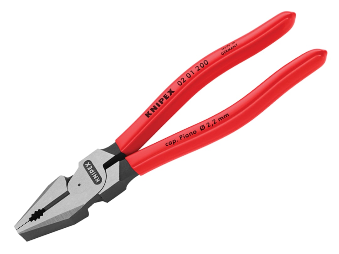 Knipex 02 01 200 High Leverage Combination Pliers Plastic Coated Grip 200mm 02 01 200 SB