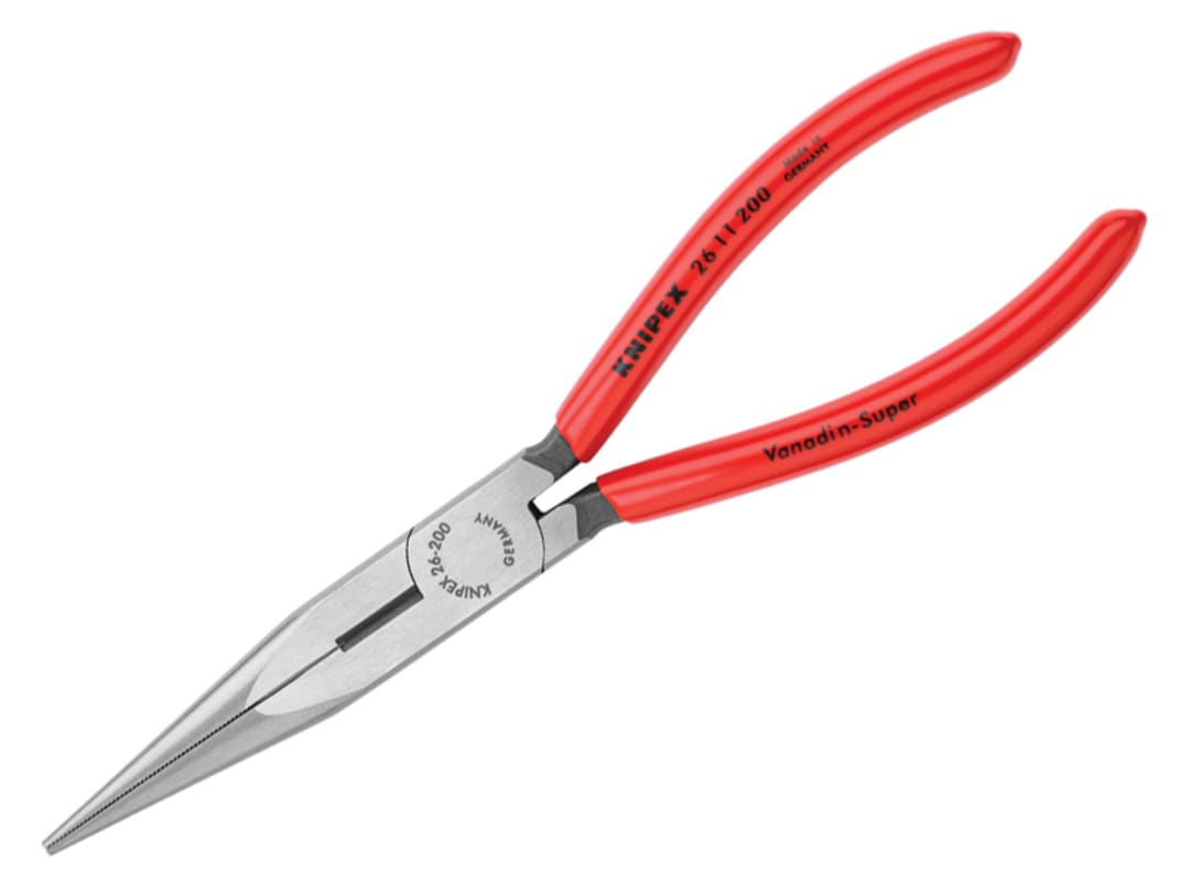 Knipex 26 11 200 Snipe Nose Side Cutting Pliers Plastic Coated Grips 200mm (8in) 26 11 200 SB