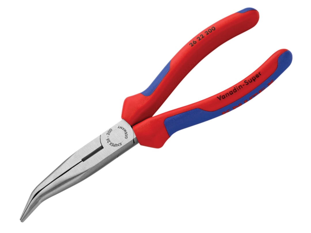 Knipex 26 22 200 Snipe Nose Side Cutting Pliers Multi-component Grip 200mm (8in) 26 22 200 SB