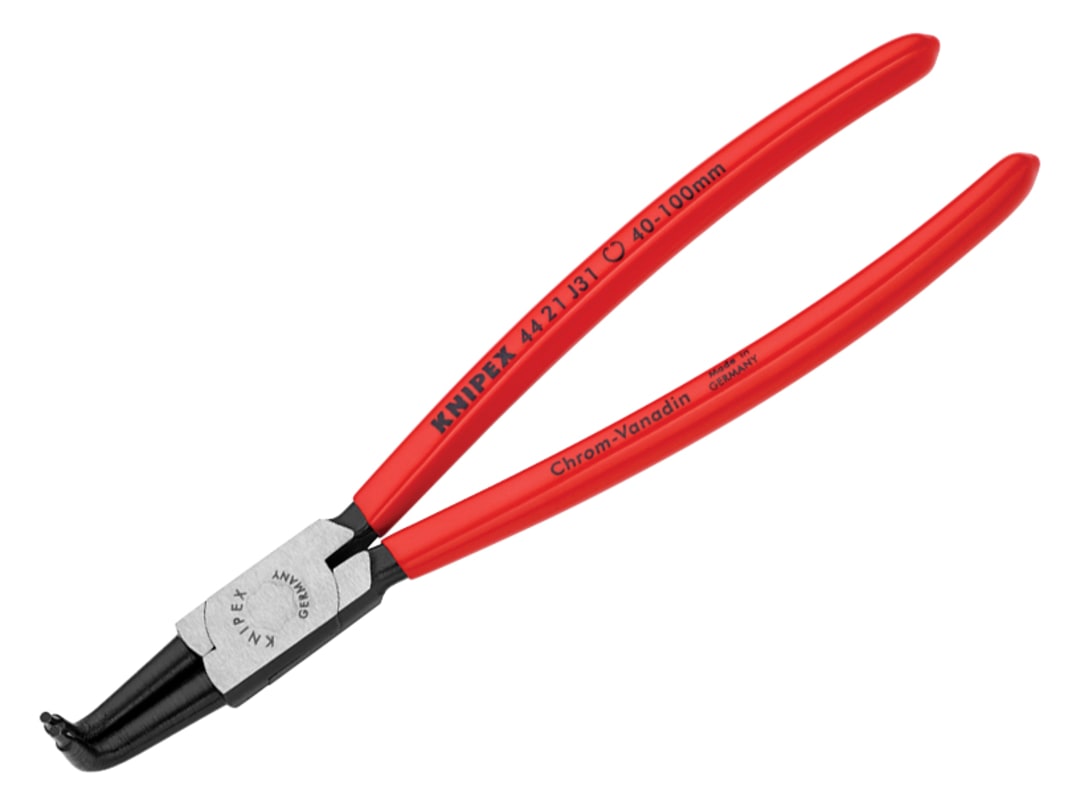 Knipex 44 21 J31 Circlip Pliers Internal 90° Bent Tip 40 - 100mm 44 21 J31 SB