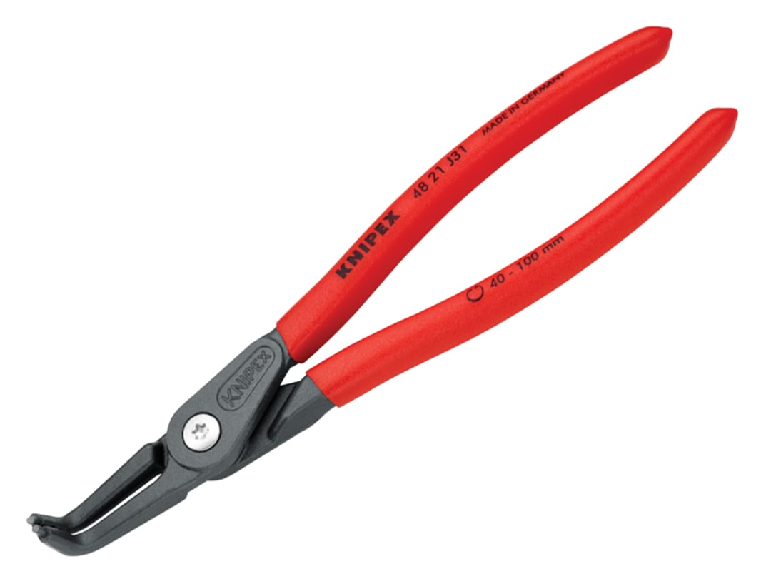 Knipex 48 21 J31 Precision Circlip Pliers Internal 90° Bent 40-100mm 48 21 J31 SB