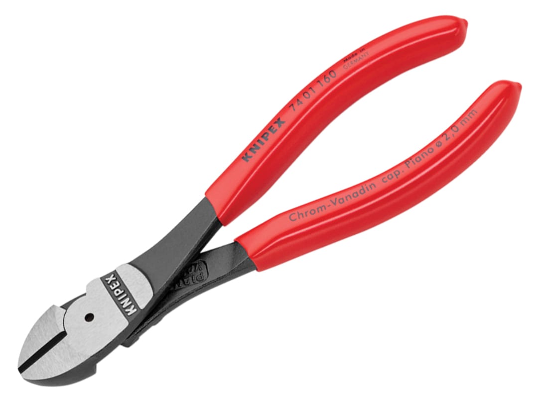 Knipex 74 01 160 High Leverage Diagonal Cutters Plastic Coated Grips 160mm 74 01 160 SB