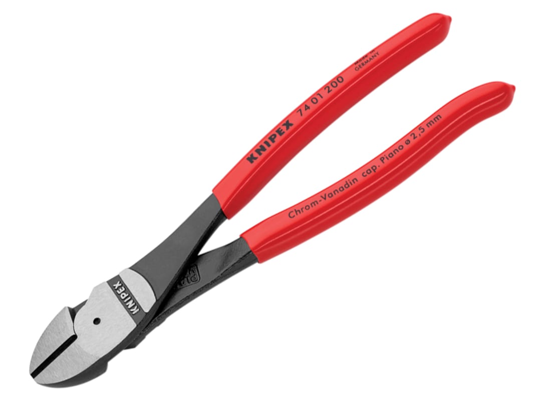 Knipex 74 01 200 High Leverage Diagonal Cutters Plastic Coated Grip 200mm 74 01 200 SB