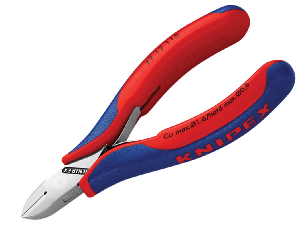 Knipex 77 12 115 Electronics Diagonal Cutter with Small Bevel & Lead Catcher 115mm 77 12 115