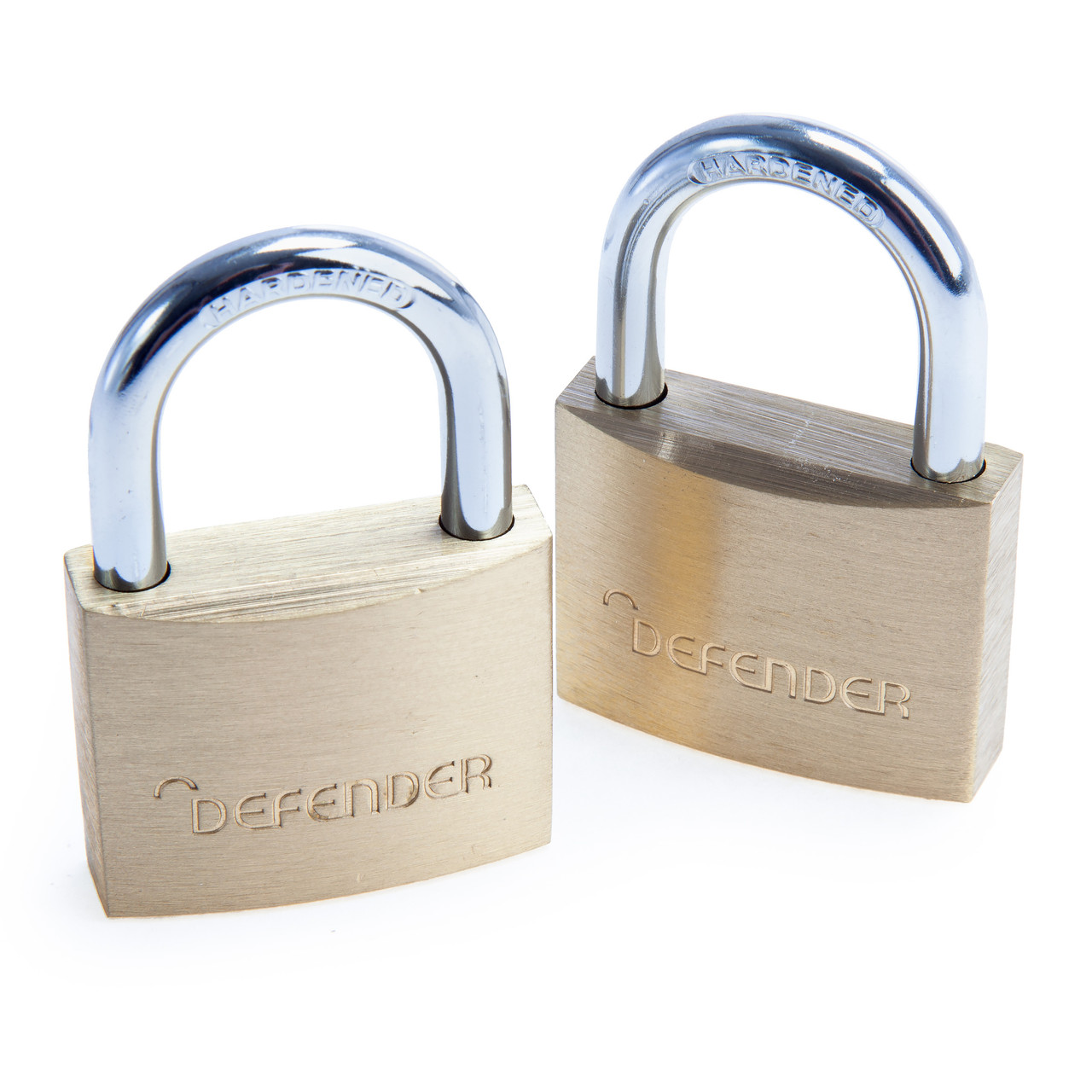 DEFENDER Brass Padlock Twin Pack 40mm DFBP4T