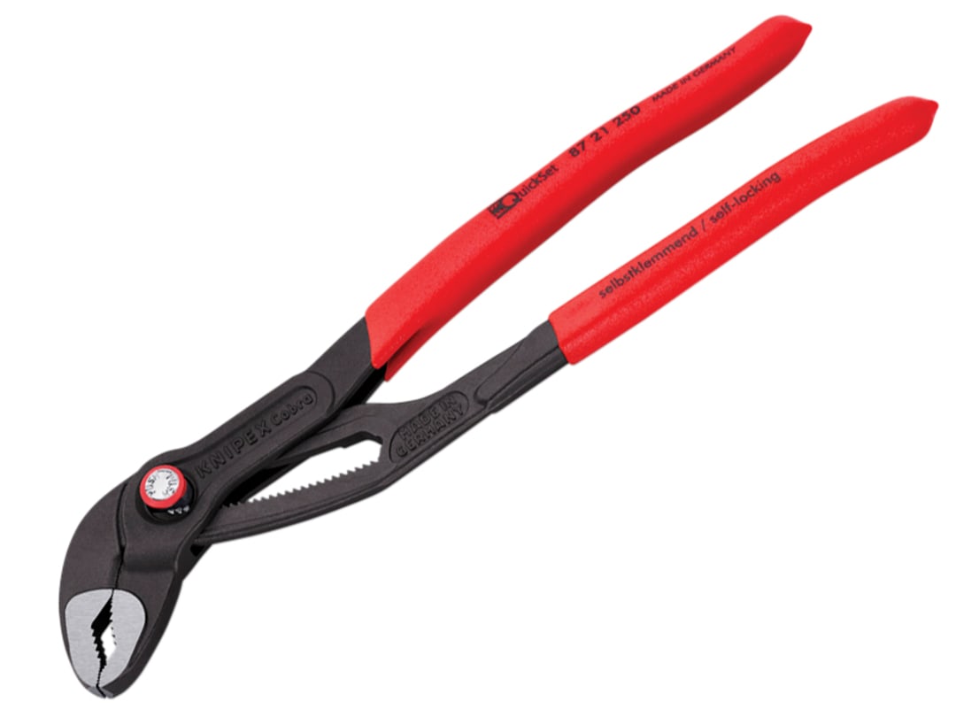 Knipex 87 21 250 Cobra® Quickset Water Pump Pliers Plastic Coated Grip 250mm 87 21 250 SB