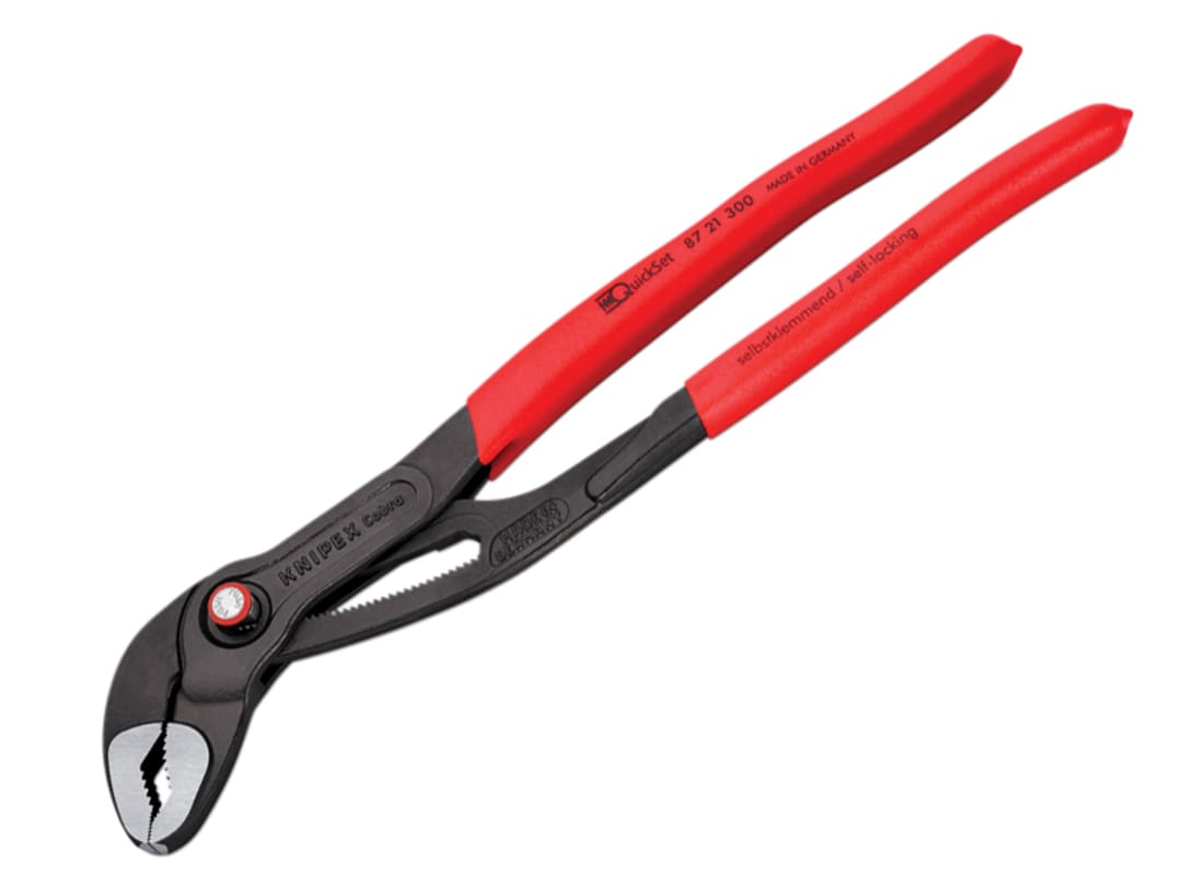 Knipex 87 21 300 Cobra® Quickset Water Pump Pliers Plastic Coated Grip 300mm 87 21 300 SB