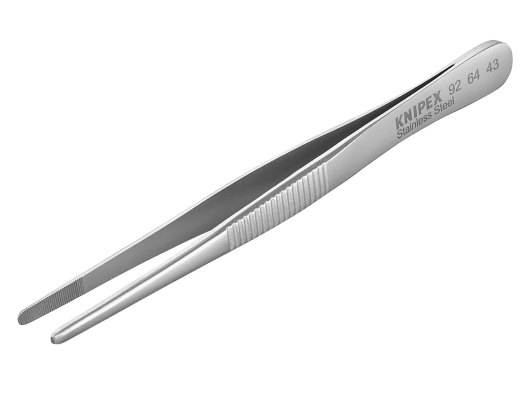 Knipex 92 64 43 Stainless Steel Universal Blunt Nose Tweezers 120mm 92 64 43