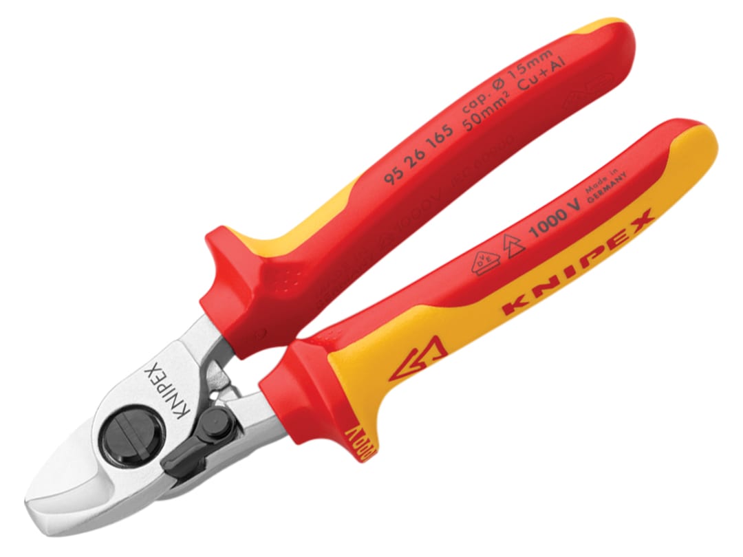 Knipex 95 26 165 VDE Cable Shears with Return Spring 165mm 95 26 165 SB