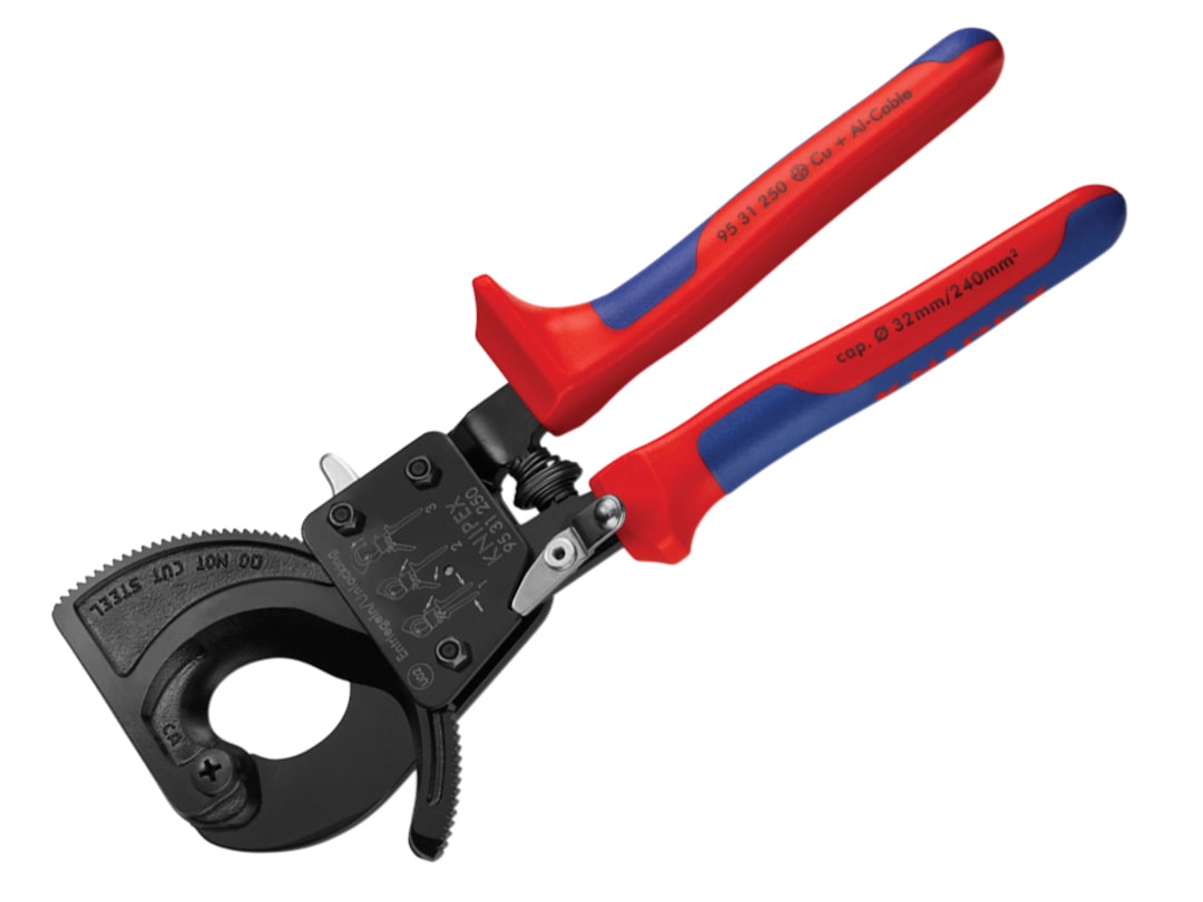 Knipex 95 31 250 Ratchet Action Cable Cutter Multi-Component Grip 250mm 95 31 250