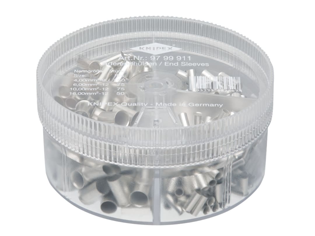 Knipex 97 99 911 Non-Insulated Wire Ferrules Assortment Box, 350 Piece 97 99 911