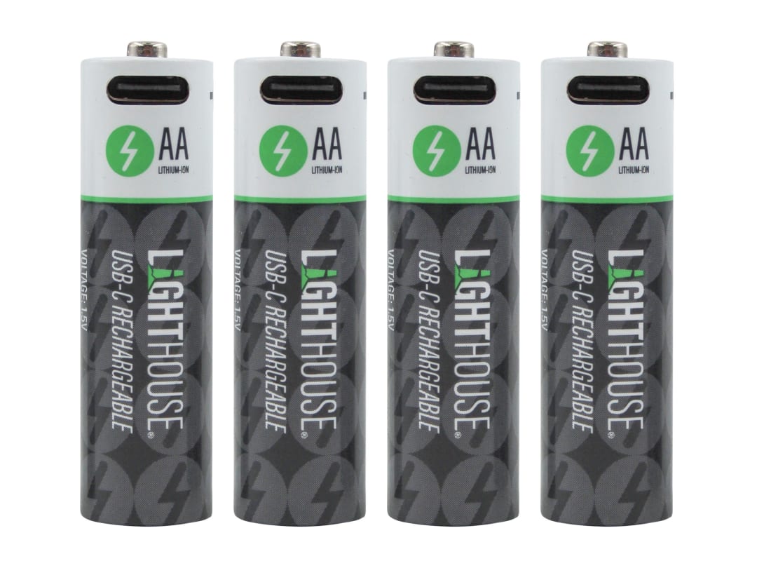 Lighthouse AA USB-C Rechargeable Li-ion Battery Pack of 4