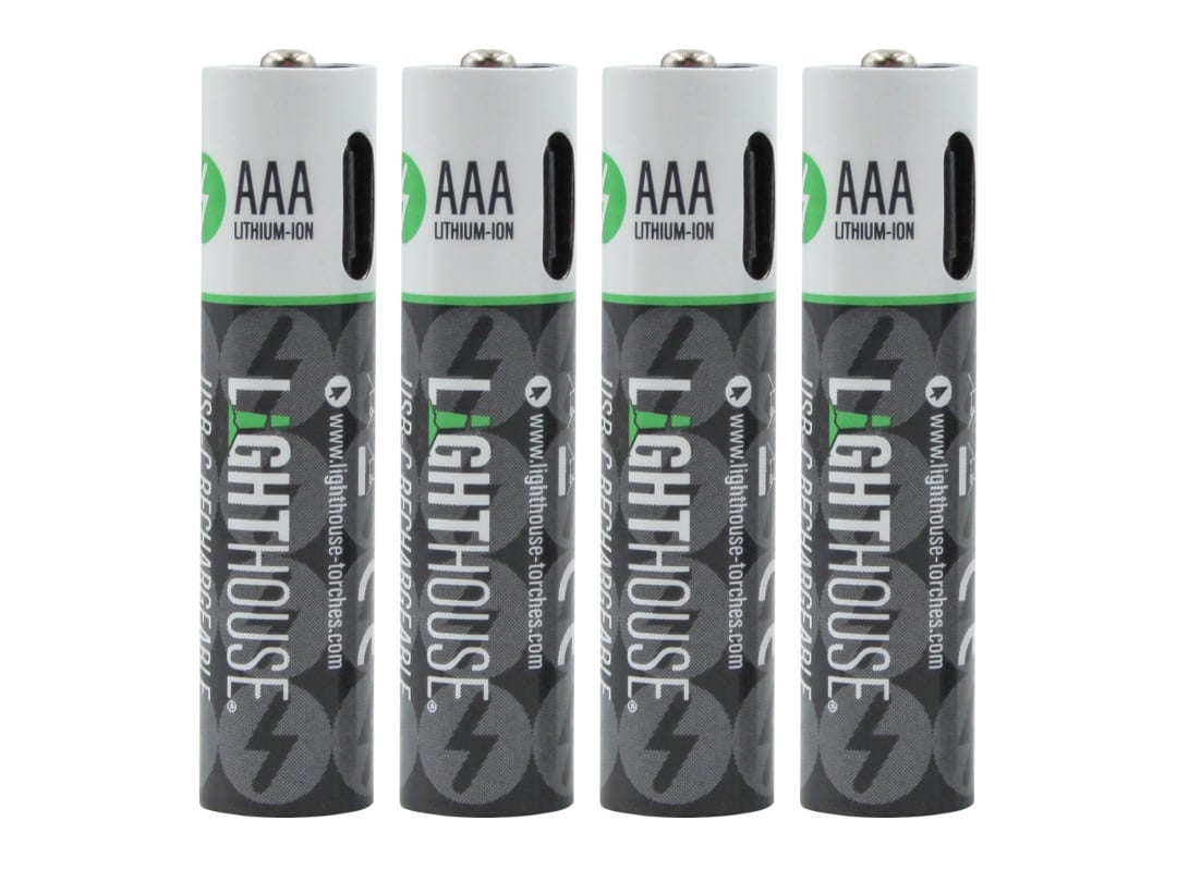 Lighthouse AAA USB-C Rechargeable Li-ion Battery Pack of 4