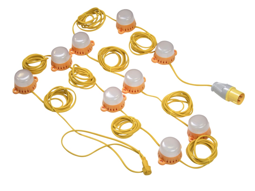 Lighthouse LED Festoon Lights 22M 10 Bulbs 110V HI-22LED-B