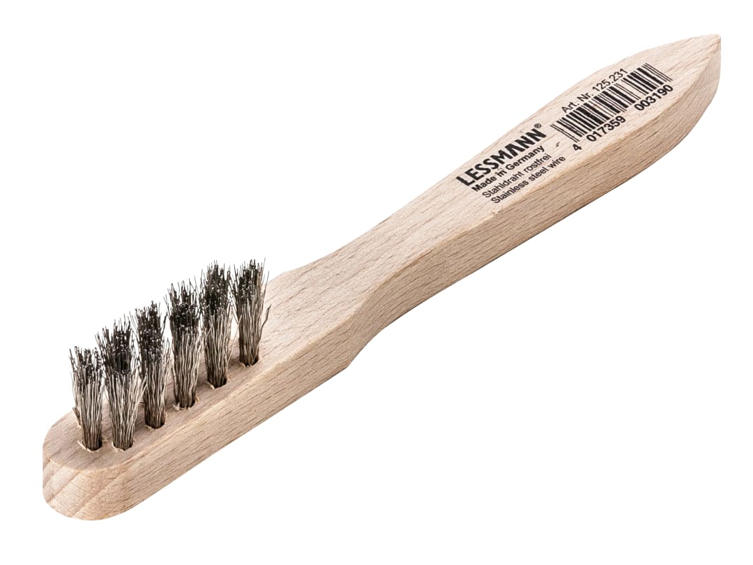 Lessmann Spark Plug Brush 3 Row Stainless Steel Wire 125.241