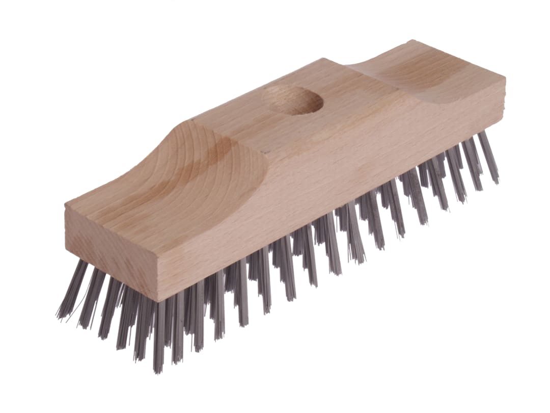 Lessmann Raised Wooden Stock Broom Head 6 Row Steel Wire 220 x 60mm 148.101