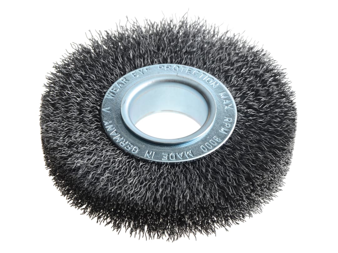 Lessmann Wheel Brush D100mm x W20-22 x 30 Bore Steel Wire 0.30 + Adaptors Set 1 323.162