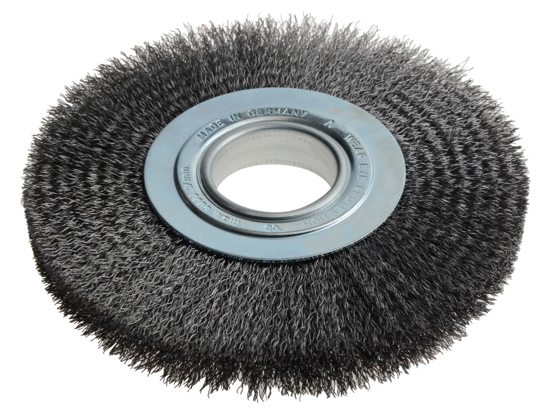 Lessmann Wheel Brush D200mm x W24-27 x 50 Bore Steel Wire 0.35 + Adaptors Set 3 365.172