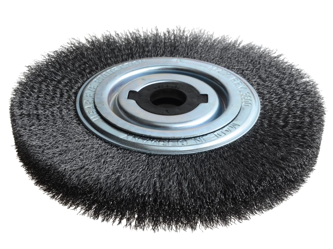 Lessmann Wheel Brush D250mm x W30-35 x 100 Bore Steel Wire 0.30 + Adaptors Set 4 +1 377.162