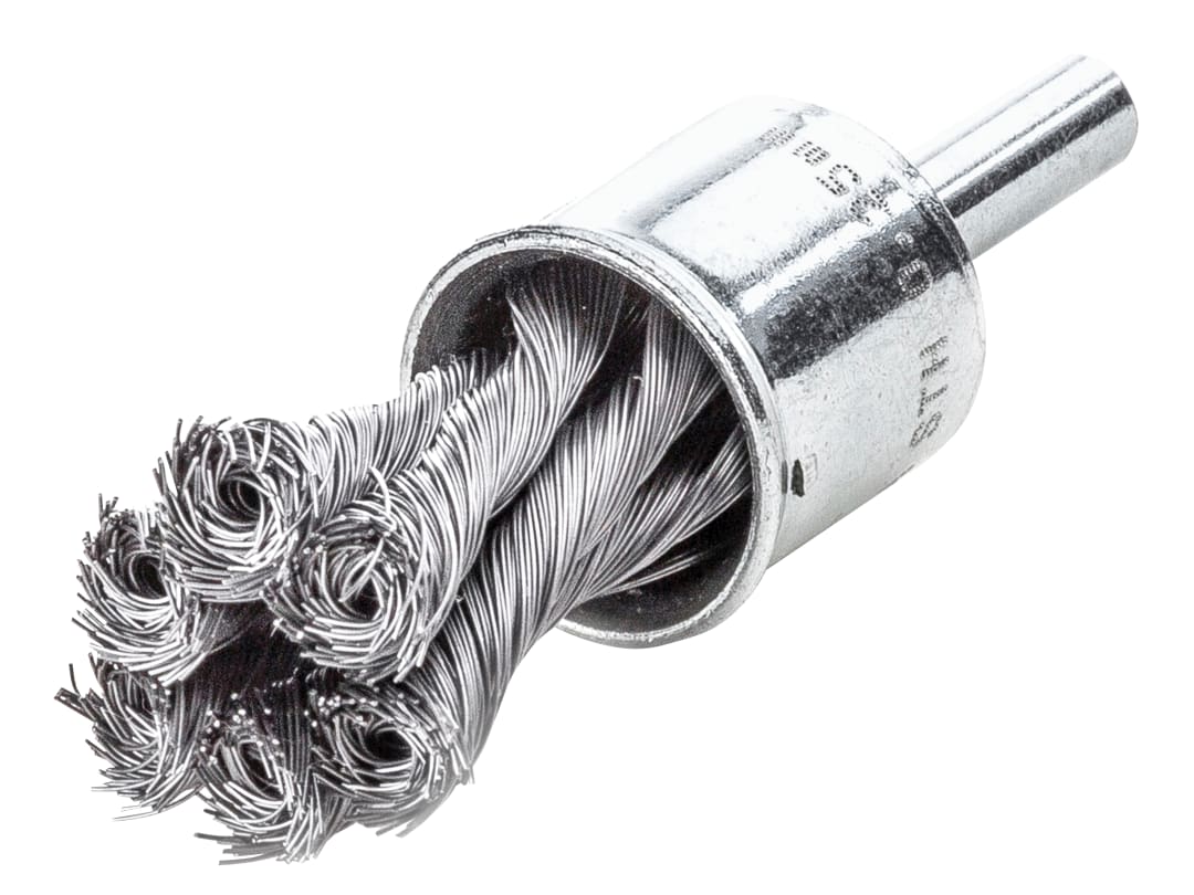 Lessmann Knot End Brush with Shank 22mm, 0.35 Steel Wire 454.278