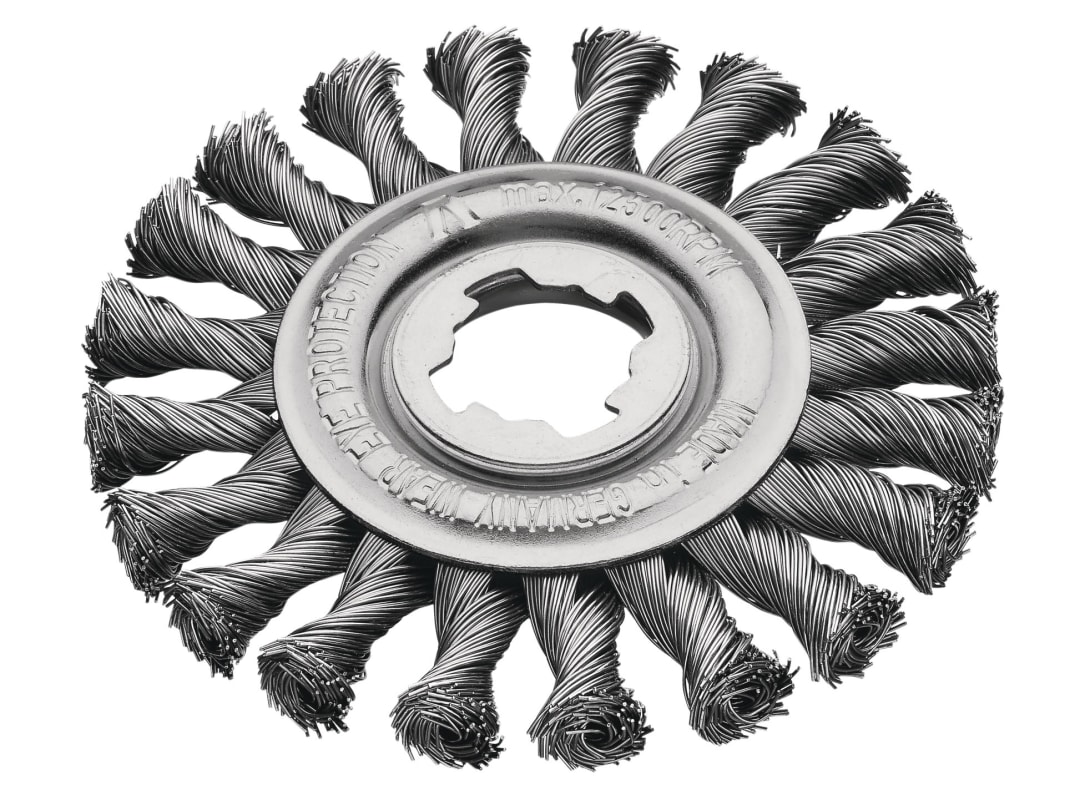 Lessmann X-Lock Steel Knot Wheel Brush 125mm Non Spark 473.21X