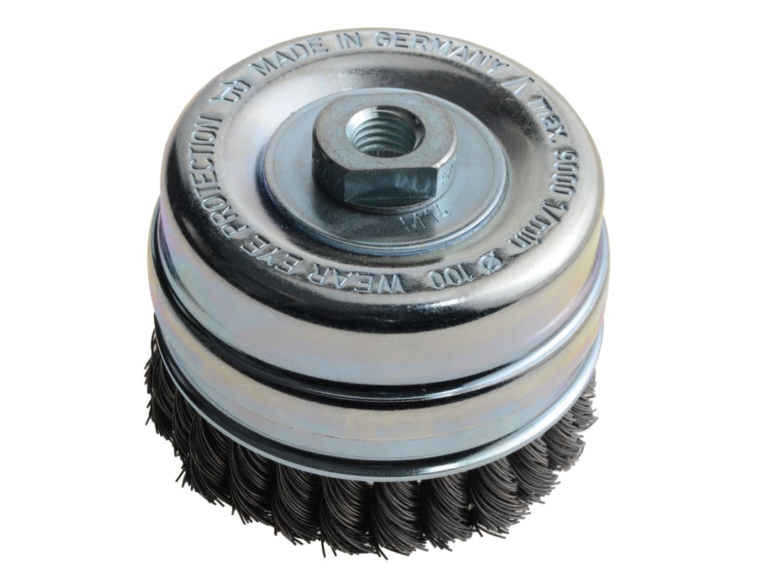 Lessmann Knot Cup Brush 100mm M14x2.0, 0.50 Steel Wire* 486.217
