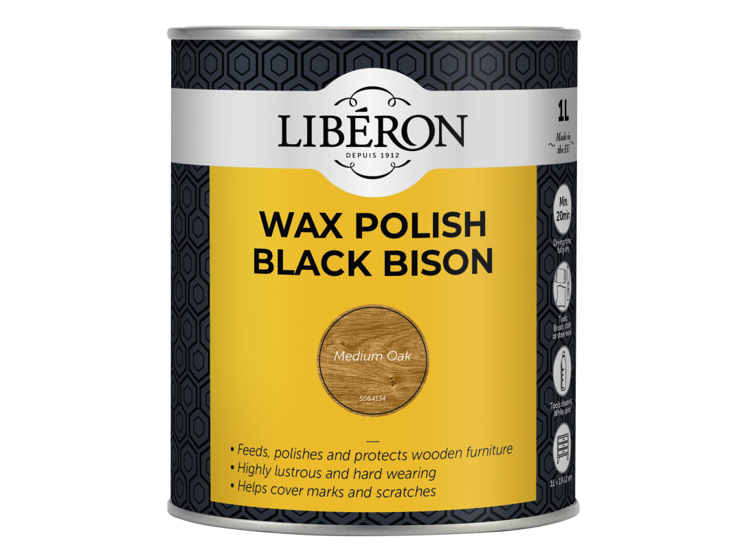 Liberon Black Bison Wax Paste Medium Oak 1kg 126885