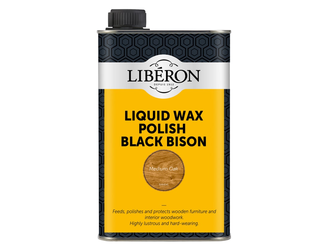 Liberon Liquid Wax Polish Black Bison Medium Oak 500ml 126889