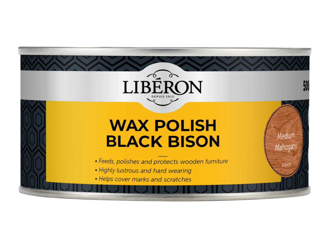 Liberon Black Bison Wax Paste Medium Mahogany 500ml 126876