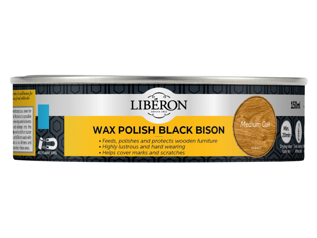 Liberon Bison Paste Wax Medium Oak 150ml 126870