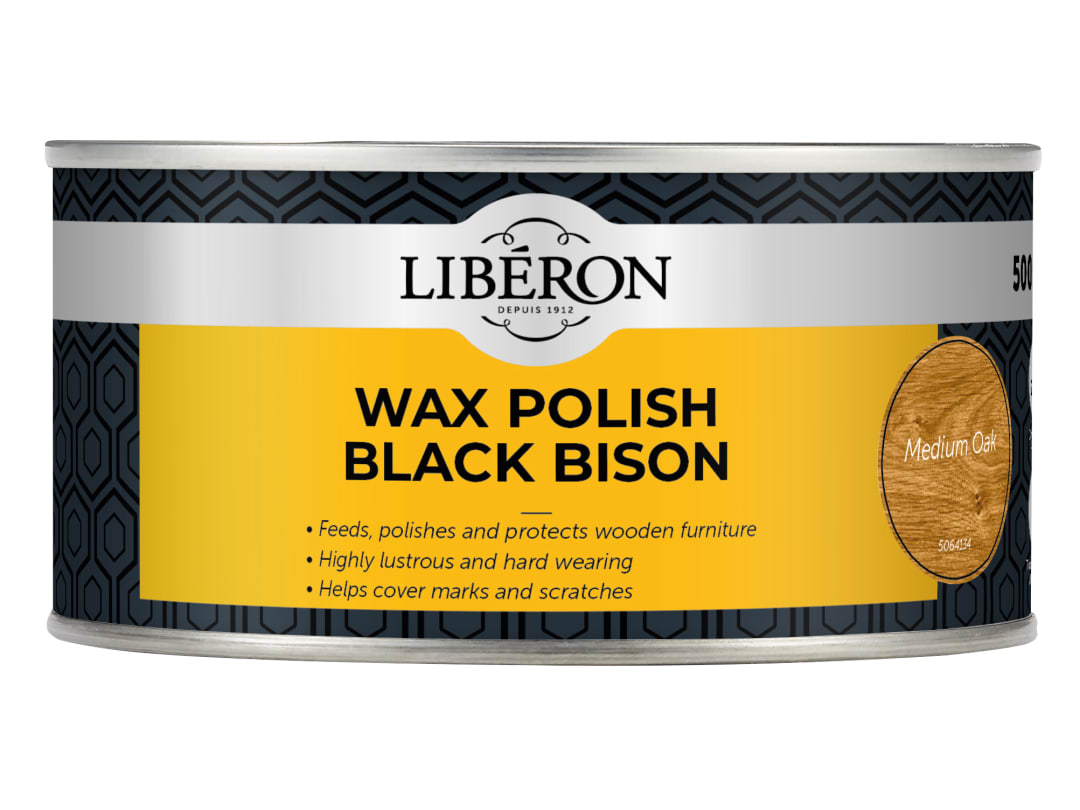 Liberon Bison Paste Wax Medium Oak 500ml 126877