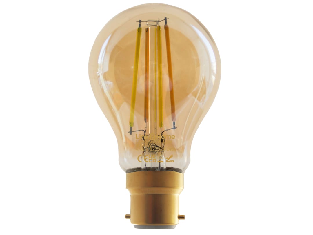 Link2Home Wi-Fi LED BC (B22) GLS Filament Dimmable Bulb, White 470 lm 4.5W L2HFEB225W
