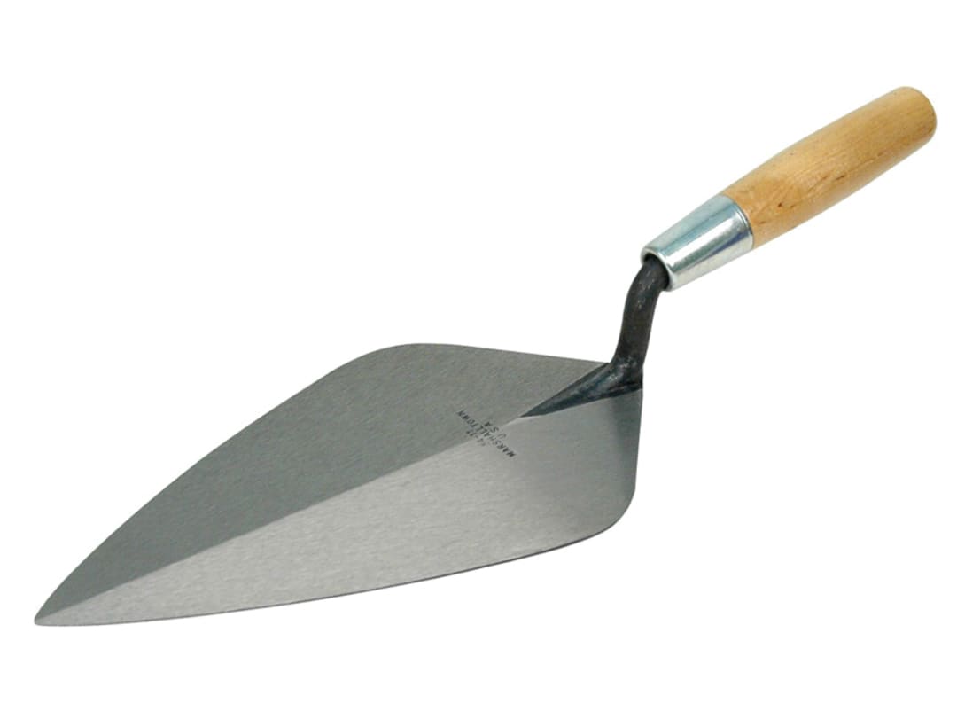 Marshalltown 34 Wide London Pattern Brick Trowel - Wooden Handle 11in M3411