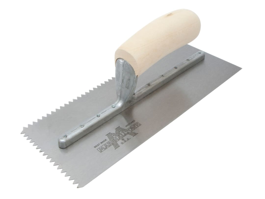 Marshalltown M701S Notched Trowel V 3/16in Wooden Handle 11 x 4.1/2in M701S