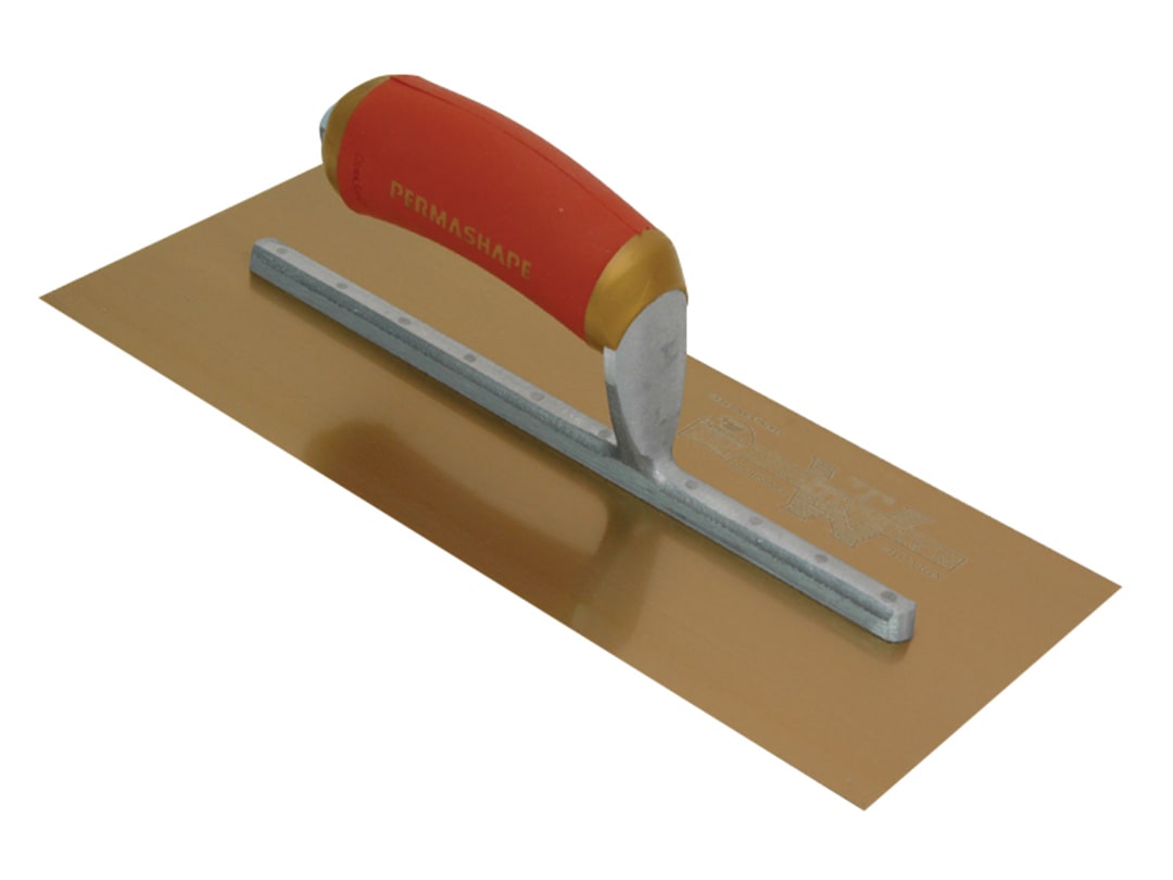 Marshalltown MPB1GSD Pre-Worn PermaShape® Finishing Gold S/S Trowel DuraSoft® 11 x 4.1/2in MPB1GSD