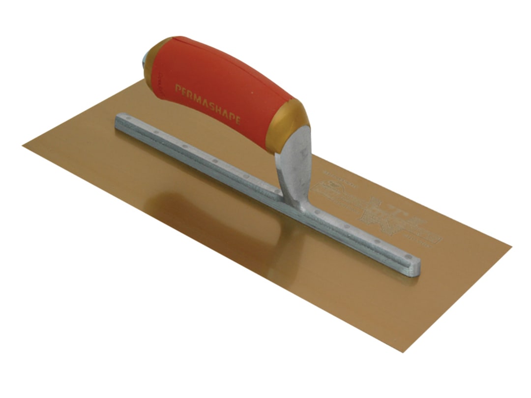 Marshalltown MPB7GSD Pre-Worn PermaShape® Finishing Gold S/S Trowel DuraSoft® 12 x 5in MPB7GSD