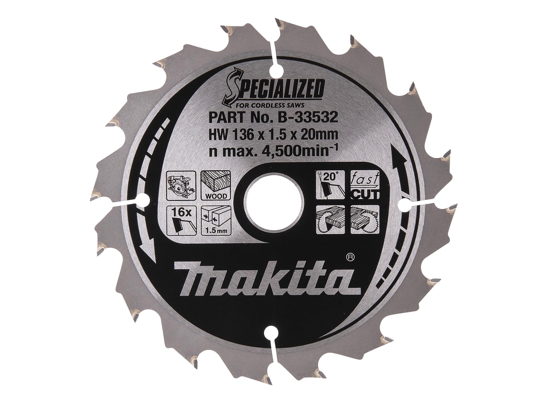 Makita B-33532 Specialized for Cordless Saws Blade 136 x 20mm x 16T B-33532