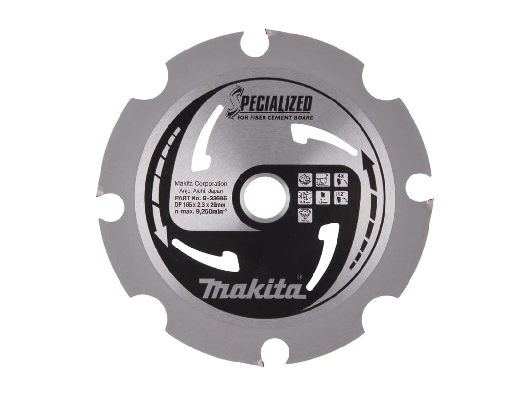Makita B-33685 Specialized Blade for Fibre Cement Board 165 x 20mm x 4T B-33685