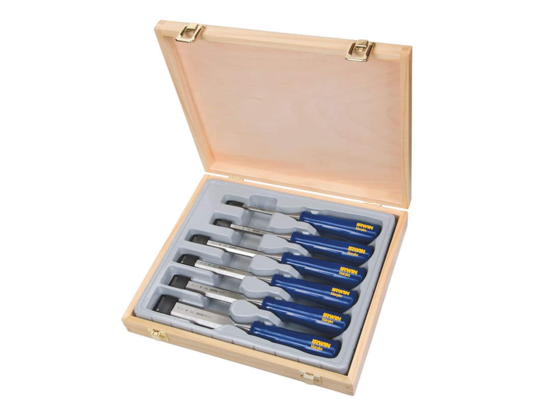IRWIN® Marples® M444 Bevel Edge Chisel Blue Chip Handle Set, 6 Piece TM444/S6